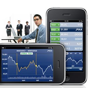 I-phone aplicaci&oacute;n bolsa